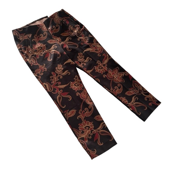 Chicos Ponte Floral Ankle Pants - Picture 4 of 12